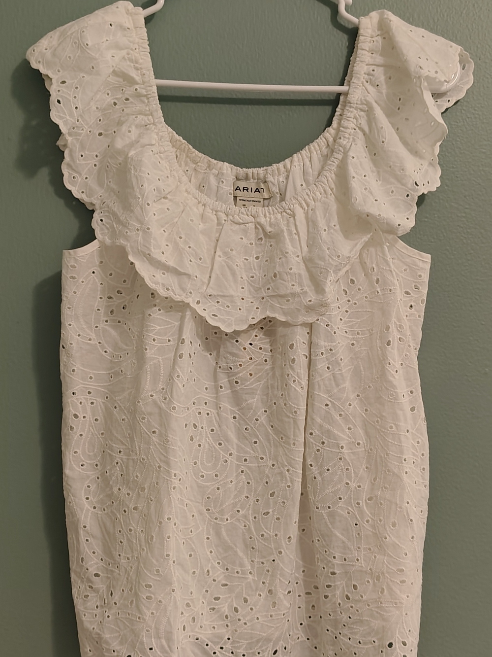 Ariat White Eyelet Ruffle-Trim Camisole